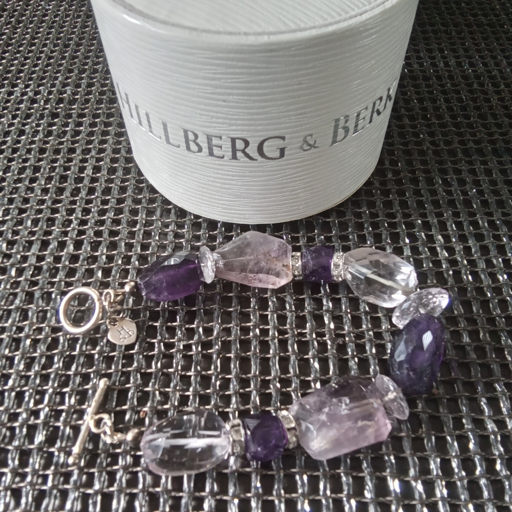 Hillberg & Berk Amethyst & Crystals Silver Bracelet M